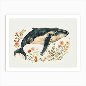 Little Floral Humpback Whale 4 Art Print