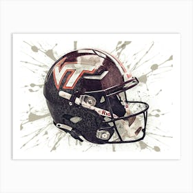 Virginia Tech Hokies NCAA Helmet Poster Art Print