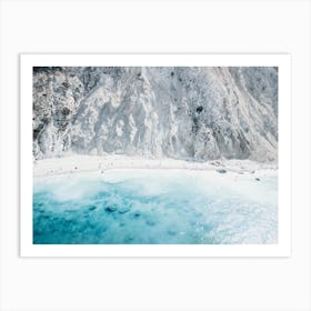 Blue And White Coastline, Landscape Art Print