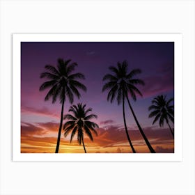 Sunset Palm Trees 9 Art Print