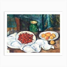 Still Life With Cherries And Peaches, Paul Cézanne Art Print