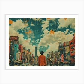 Urban Rhapsody: Collage Narratives of New York Life. Cityscape Art Print