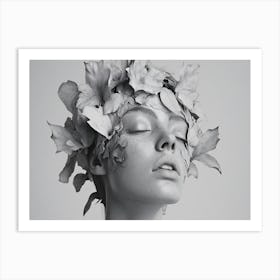 Leaves On The Head Art Print