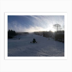 Aerial View Of A Ski Resort Art Print