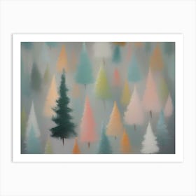 Abstract Christmas Tree 3 Art Print