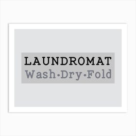 Laundry Room Laundromat Grey Art Print