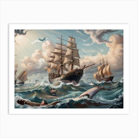 Ship ON the High Seas Art Print