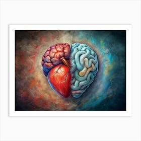 Human Heart And Brain Art Print