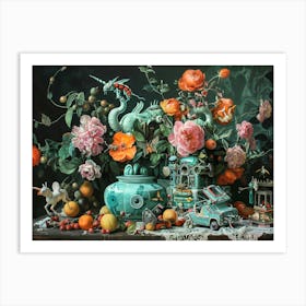 Still Life Painting Insect Robot Art Print