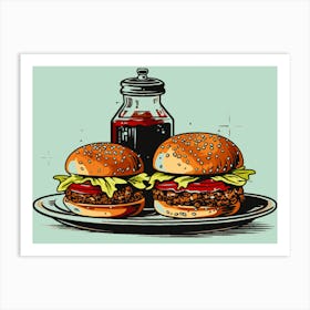 Burgers And Sauce Art Print