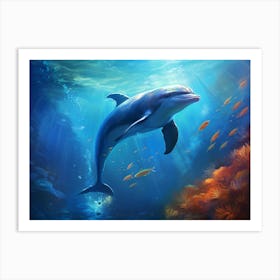 Dolphin In The Ocean Art Print