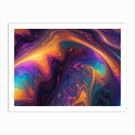 Abstract Digital Artwork Of Colorful Liquid Art Print