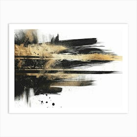 Abstract Black And Gold Painting 70 Art Print