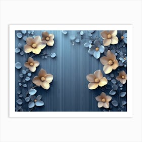 Abstract Flowers Wallpaper Art Print