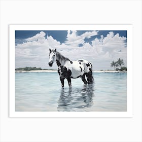 A Horse Oil Painting In Maldives Beaches, Maldives, Landscape 1 Art Print