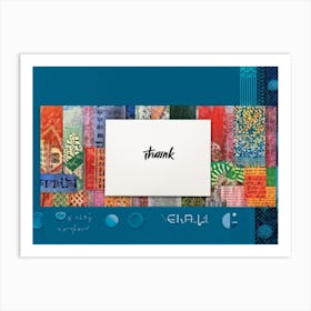 A Multilingual Greeting Card Featuring The Word Thank You In Diverse Scripts Including Chinese Ge (6) Art Print