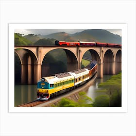 A train passes through the nine-arch bridge in Sri Lanka 3 Art Print