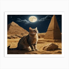 Cat In The Desert 1 Art Print