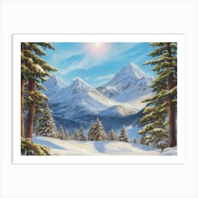 Snowy Mountainscape 2 Art Print