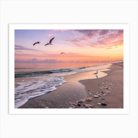 Sunrise At The Beach Art Print