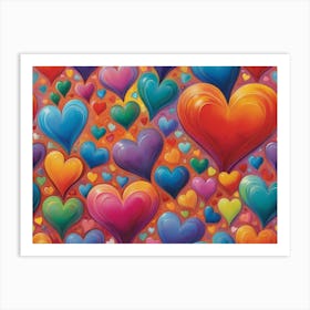 Colorful Hearts 3 Art Print