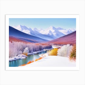 Mountain Majesty in Winter's Grip Art Print