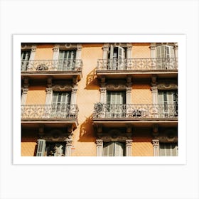 Balconies In Barcelona In Spain Art Print
