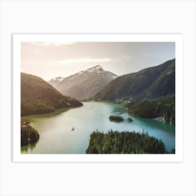 North Cascades Mountain Lake Sunset Art Print