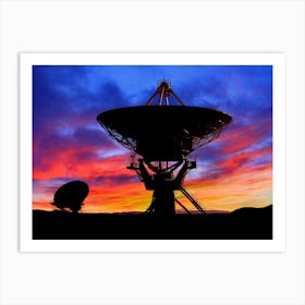 VLA Radio Telescope: Sunset — space poster, space art, photo poster, NASA poster, neon poster, synthwave poster Art Print