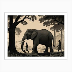 Elephant In The Woods Art Print