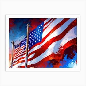 Flags Of America Art Print