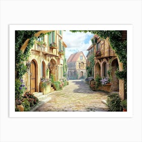 Street In A Village Art Print