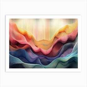 3d Tapestry of Colorful Threads Woven Together to Create a Stunning Vista Art Print