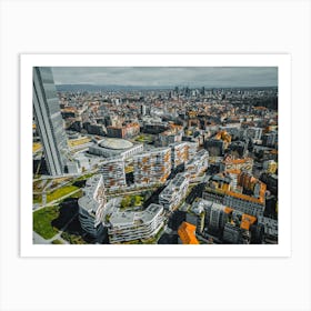 Milan, Italy Europe - City Landscape Skyline Travel Wall Art. Tre Torri, Citylife Apartments / Zaha Hadid Architects Art Print