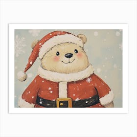 Santa Bear Art Print