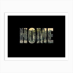 Home Poster Vintage Forest Photo Collage 6 Art Print