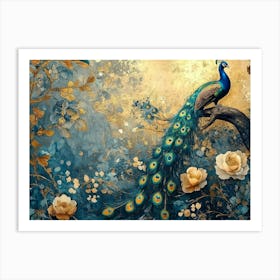 Exquisite Vintage Artistic Background with Abstract Illustrations Art Print