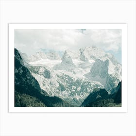 Snow On The Mountain Tops Art Print