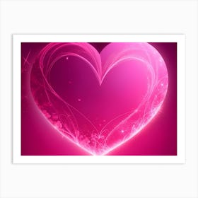 A Glowing Pink Heart Vibrant Horizontal Composition 73 Art Print