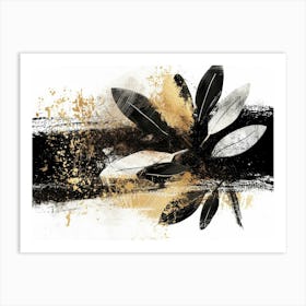 Black And Gold Leaves Canvas Print 2 Art Print