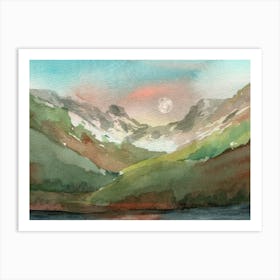 Moonlight In The Mountains Art Print