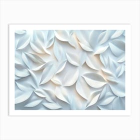 3d Art White Leaves Background 2 Art Print