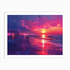 Sunset On The Beach 12 Art Print