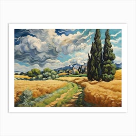 Wheat Field With Cypresses Art Print PAINTING Art Print