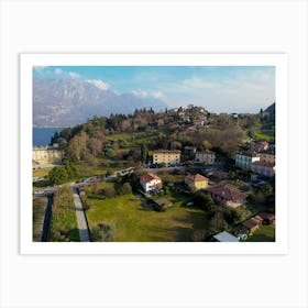 Foto aerea Lago Di Como, Italy, Bellagio, Lombardia, Italy Wall Art. Art Print