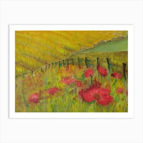 Living Room Wall Art, Poppies In The Field Art Print