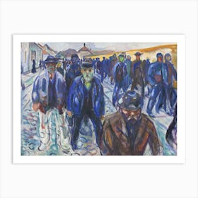 Workers On Their Way Home, Edvard Munch Art Print
