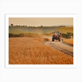 Warm Harvest Tractor Art Print