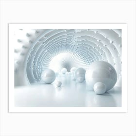 White Spheres In A Tunnel 2 Art Print