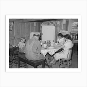 The Browning Family Says Grace Before Dinner, Mr, Browning Is A Fsa (Farm Security Administration) Rehabilitation Art Print